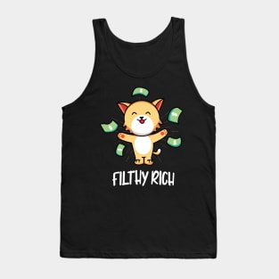 Filthy Rich Cat Cute & Funny Money Kitten Tank Top